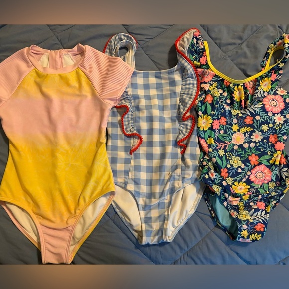 Girls Cat & Jack Swimsuits - Size Small (7/8) - Picture 1 of 8
